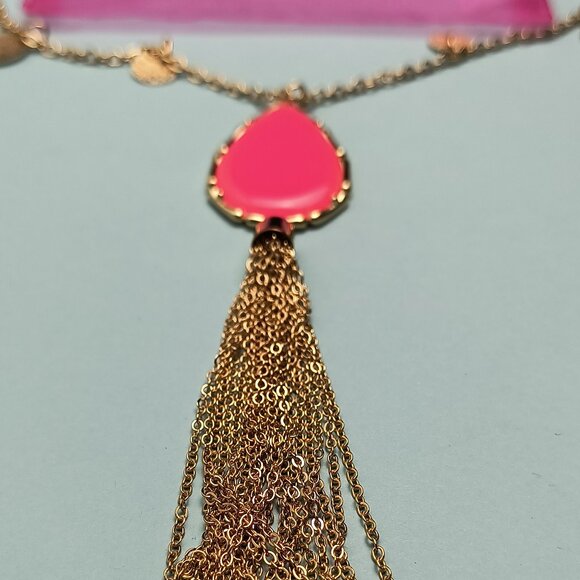 Lilly Pulitzer Moonlight Prosecco Necklace Disc Tassel On Gold Coins Statement - Picture 5 of 10